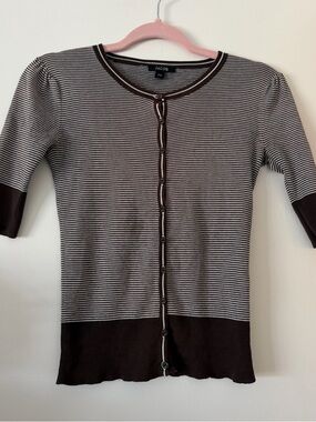 JACOB Striped Quarter Sleeve Cardigan